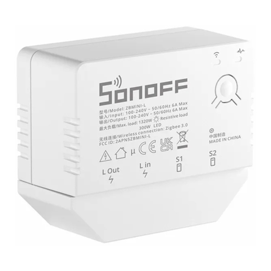 Sonoff ZBMINI-L Zigbee Smart Switch Manuals