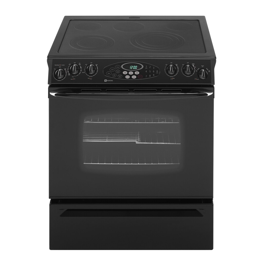 Maytag MES5875BAB - 30" Slide-In Electric Range Use And Care Manual