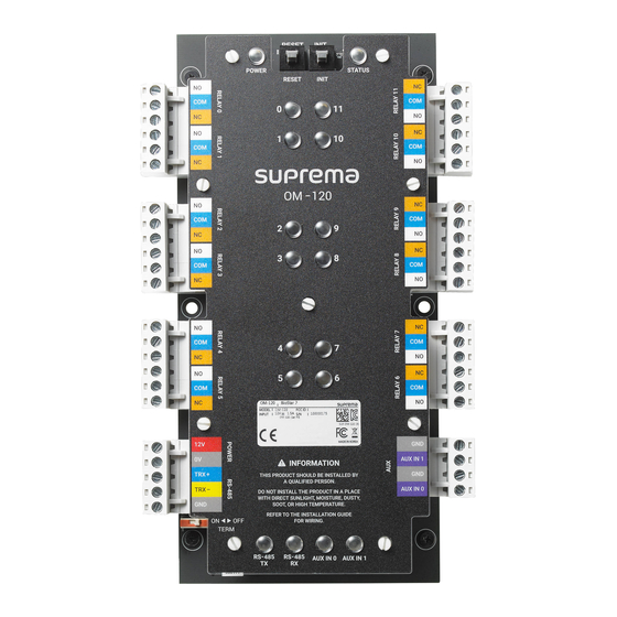 suprema OM-120 Installation Manual
