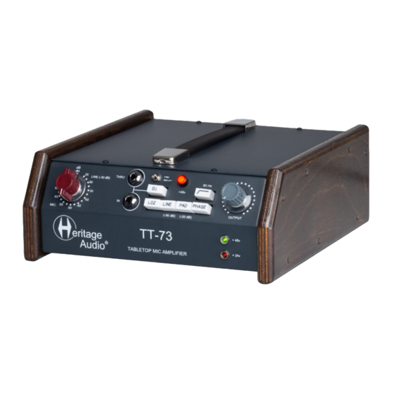 Heritage Audio TT-73 User Manual