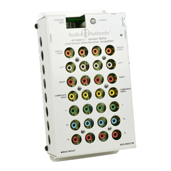 Audio Authority 985U How To Use