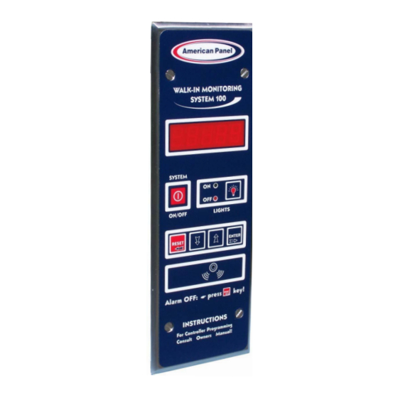 American Panel Walk-in Monitoring System 100 Owner's Manual