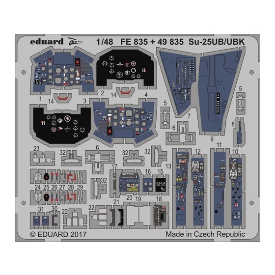 Eduard Su-25UB/UBK interior 1/48 Quick Start Manual