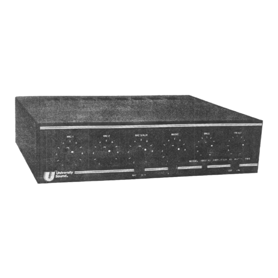 Mark IV University Sound 1800-40 Operating Instructions