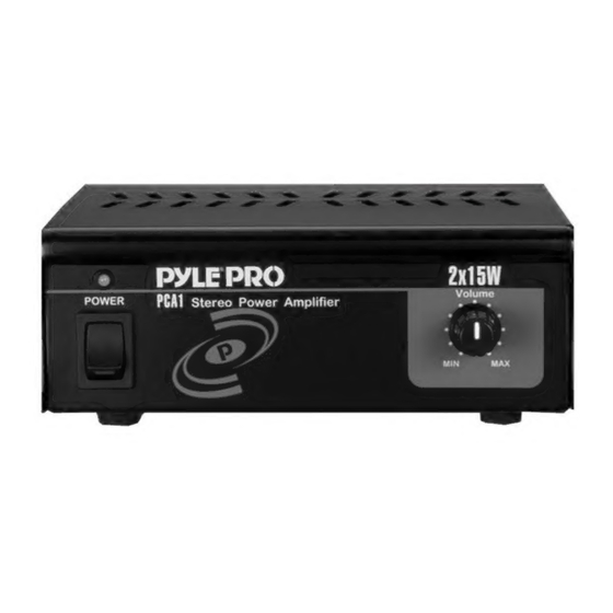 Pyle Pro PCA1 Quick Start Manual