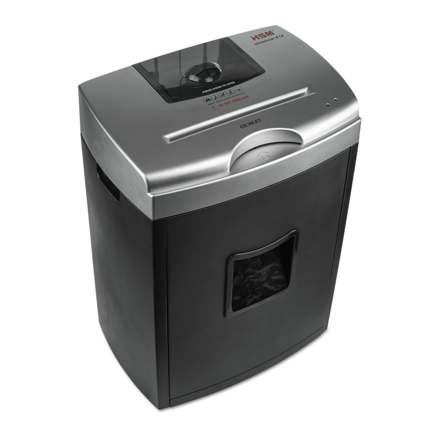 HSM shredstar X15 Operating Instructions Manual