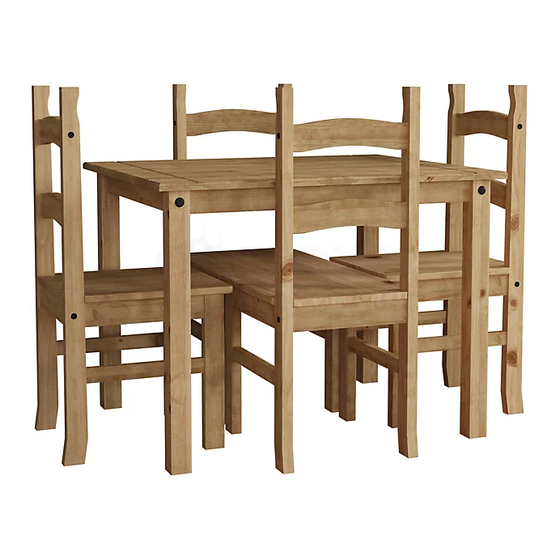 Vida Designs CORONA 4 SEATER DINING SET Assembly Instructions