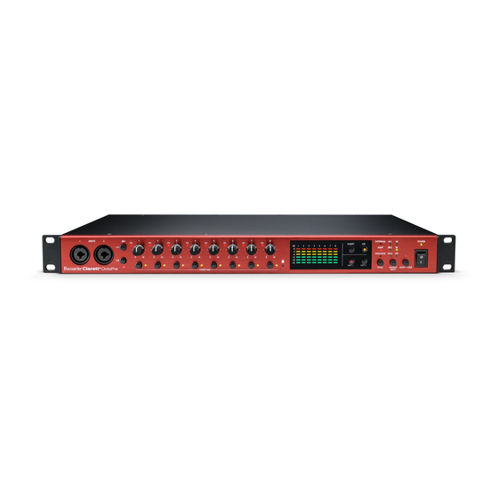 FOCUSRITE CLARETT+ OCTOPRE USER MANUAL Pdf Download | ManualsLib