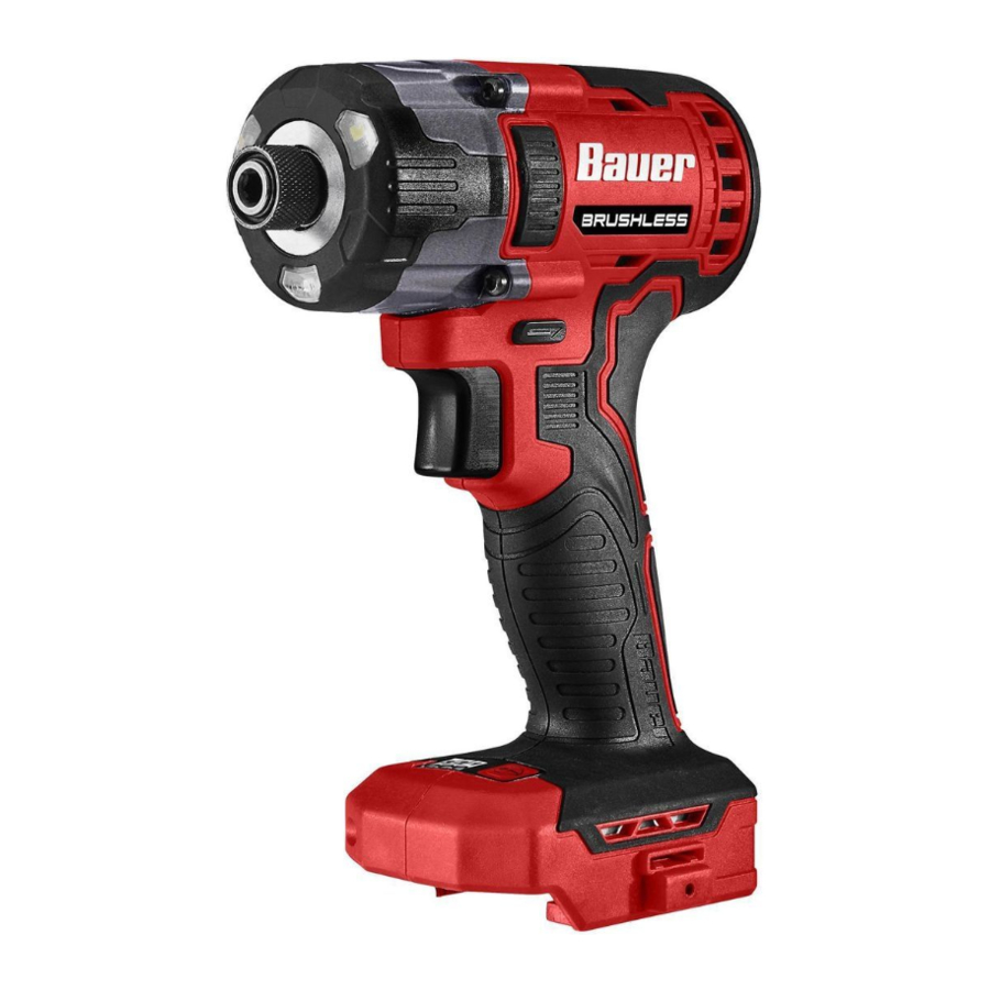 Bauer 2181CR-B, 58847 - 20V Brushless Cordless 1/4 in. Impact Driver Manual