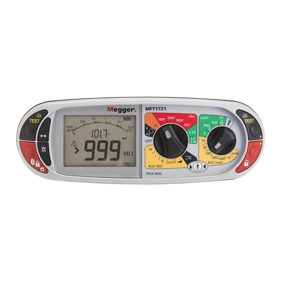 Megger MFT1700 series Quick Start Manual