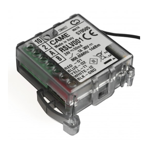 CAME 806SA-0040 Instructions Manual