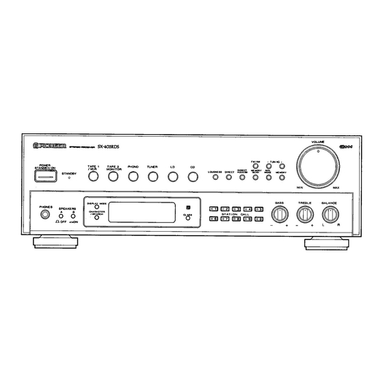 Pioneer SX-403RDS Operating Instructions Manual