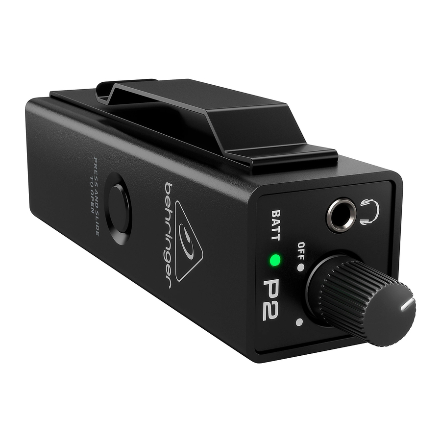 Behringer Powerplay P2 Quick Start Manual