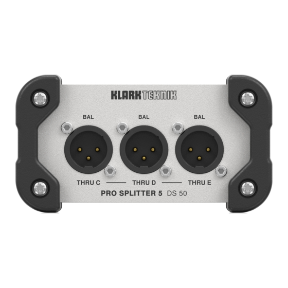 Klark Teknik PRO SPLITTER 5 DS 50 Manual