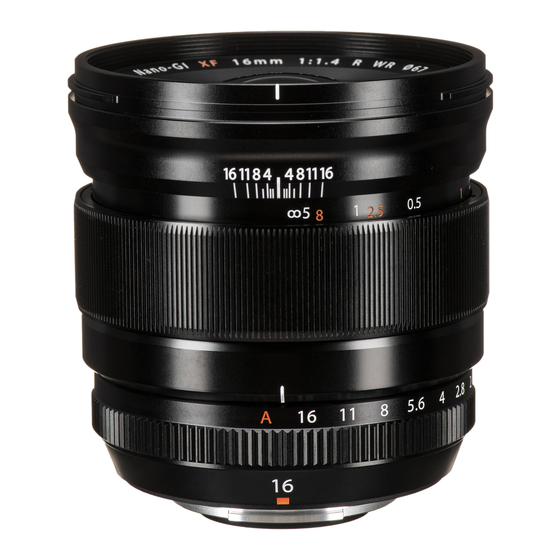 FujiFilm XF14mm F2.8 R Owner's Manual
