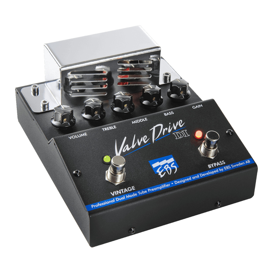 EBS ValveDrive DI - Music Pedal Manual