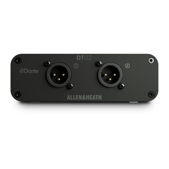 ALLEN & HEATH DT02 Getting Started Manual