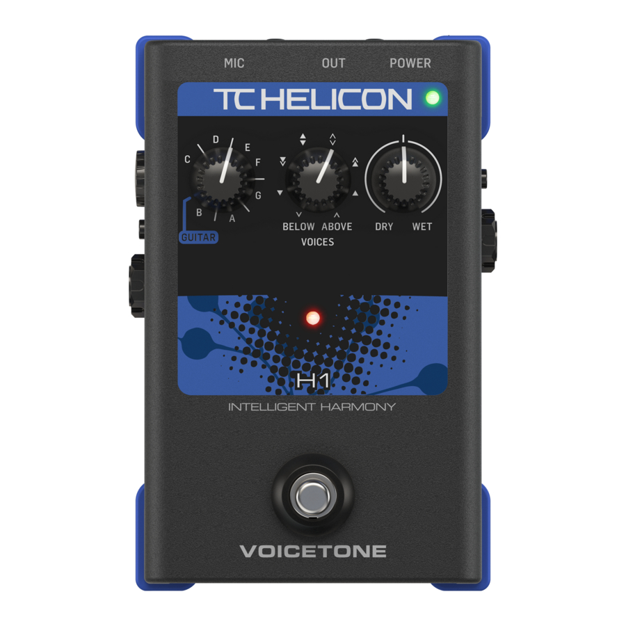 TC-Helicon VoiceTone H1 - Intelligent Harmony Pedal Manual