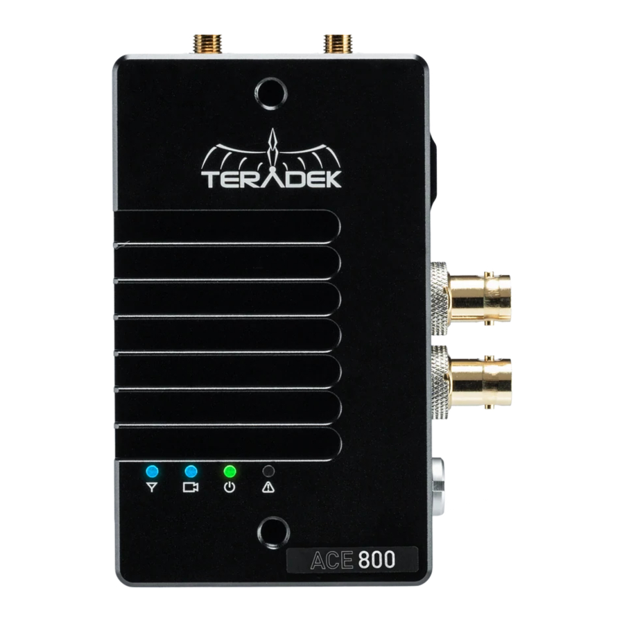 Teradek ace 800 Quick Start Manual