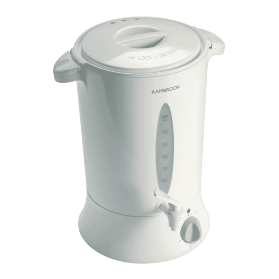 Kambrook 8 Litre Urn KUR10 Product Manual
