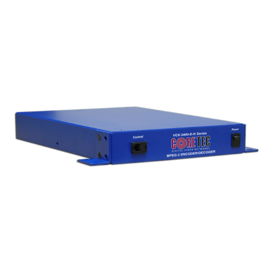 Coretec VCX-2401-E Installation And Operating Instructions Manual