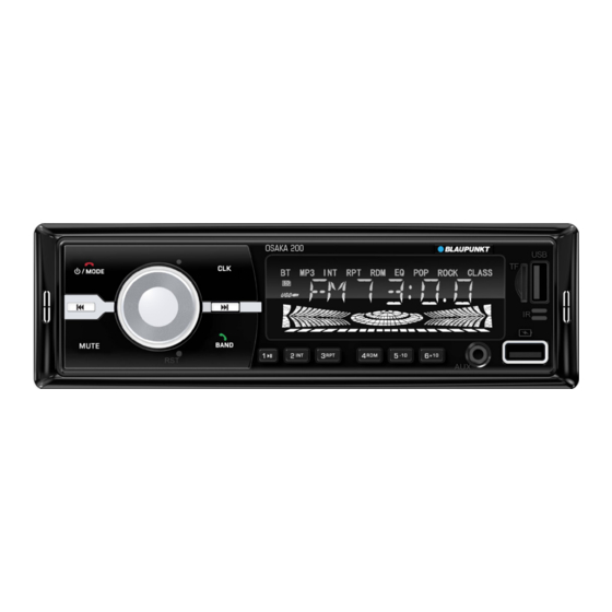 Blaupunkt OSAKA 200 Operating And Installation Instructions
