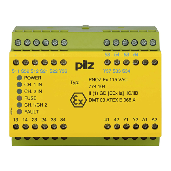 Pilz PNOZ Ex Series Operating Instructions Manual