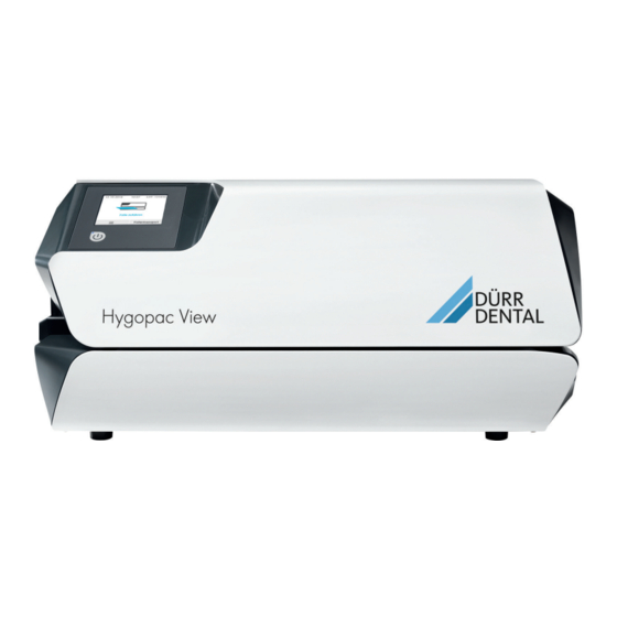 Durr Dental Hygopac View Installation And Operating Instructions Manual