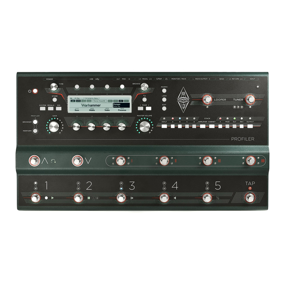 Kemper PROFILER STAGE Quick Start Manual