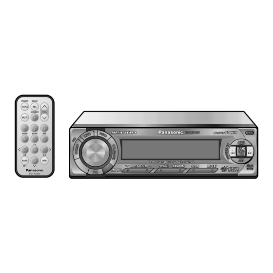 Panasonic CQDF203U - AUTO RADIO/CD DECK Manuals