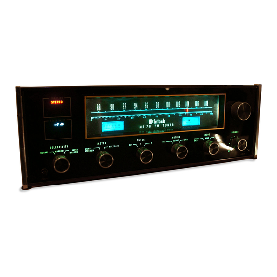 McIntosh MR 78 Owner's Manual