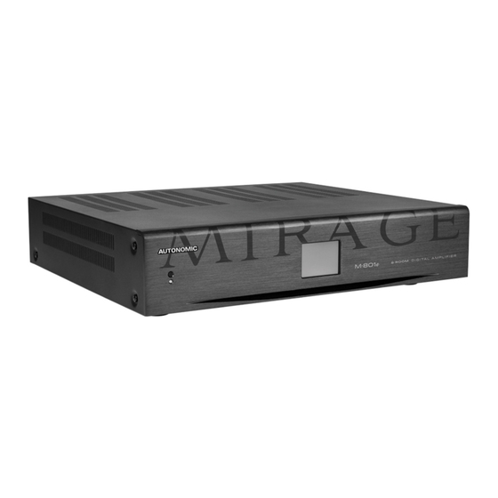 User Manuals: Automatic Mirage M 801E Digital Amplifier