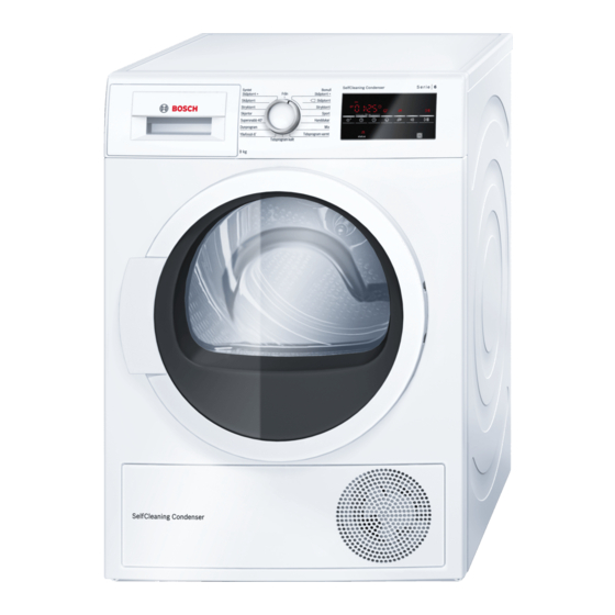 Bosch WTW87449SN Installation And Operating Instructions Manual