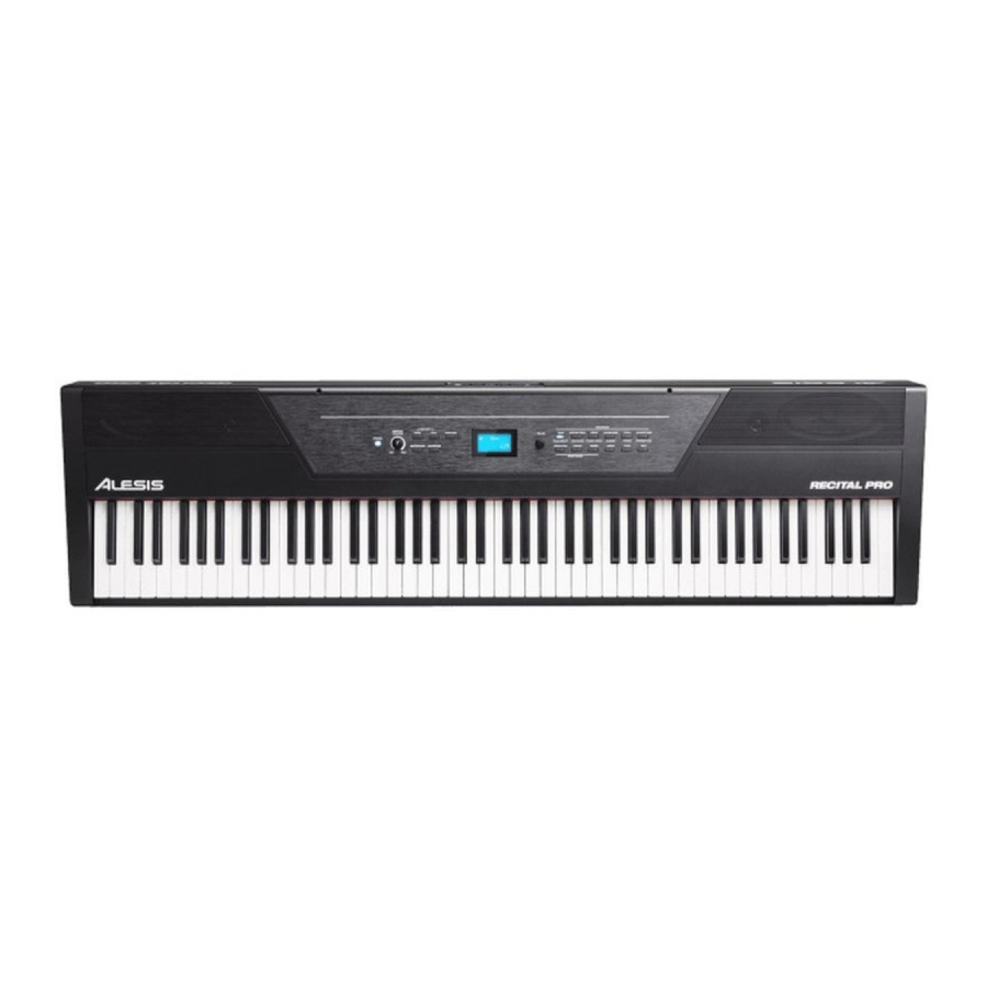 Alesis Recital Pro - Digital Piano Manual