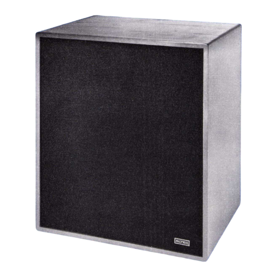 Altec 612C SPEAKER CABINET Manual