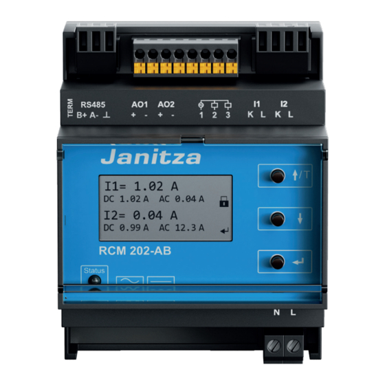 janitza RCM 202-AB User Manual And Technical Data