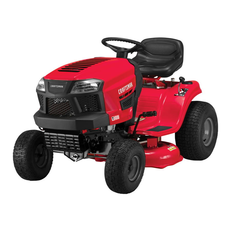 CRAFTSMAN T100 SERIES - Lawn Tractor Manual