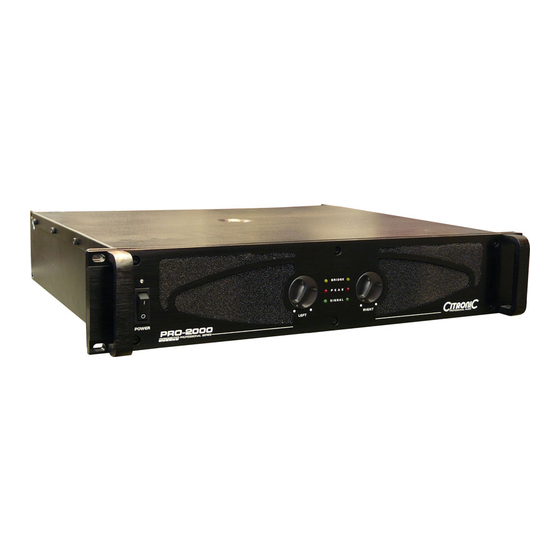 Citronic Ultima PRO-3200 Power Amplifier Manuals