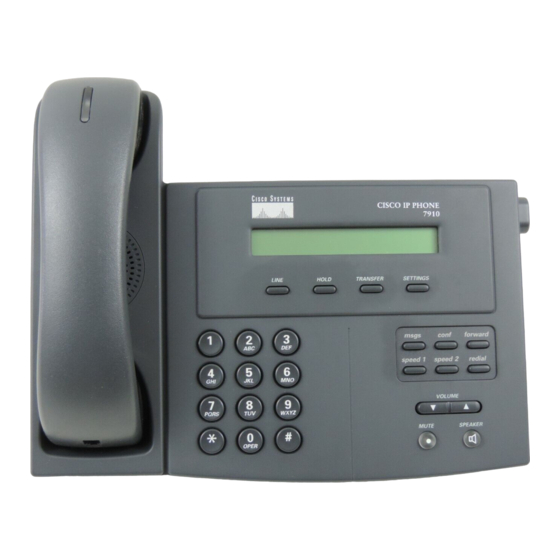 Cisco 7910 - IP Phone VoIP Getting Started Manual