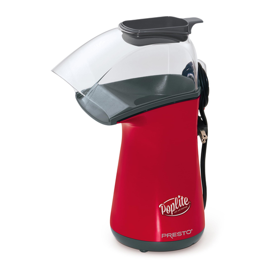 Presto Electric Hot Air Popper Instructions