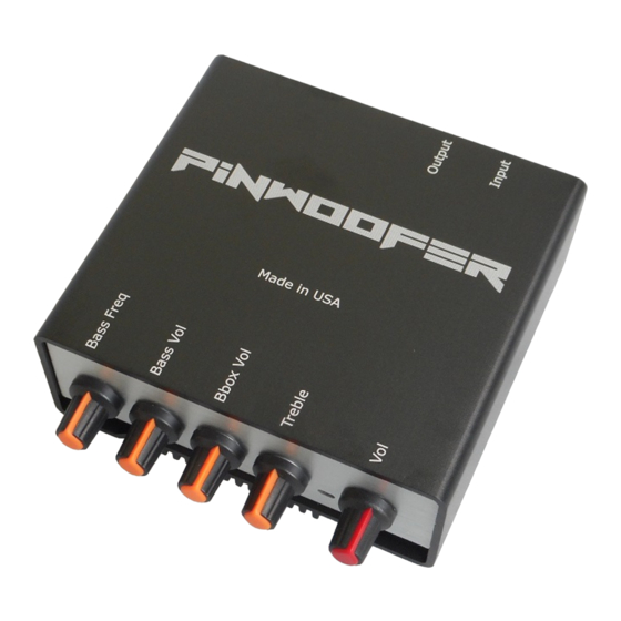 SubDude Audio JJP PINWOOFER Manuals