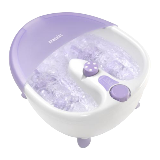 HoMedics BubbleBliss Elite BB-5 Instruction Manual And  Warranty Information