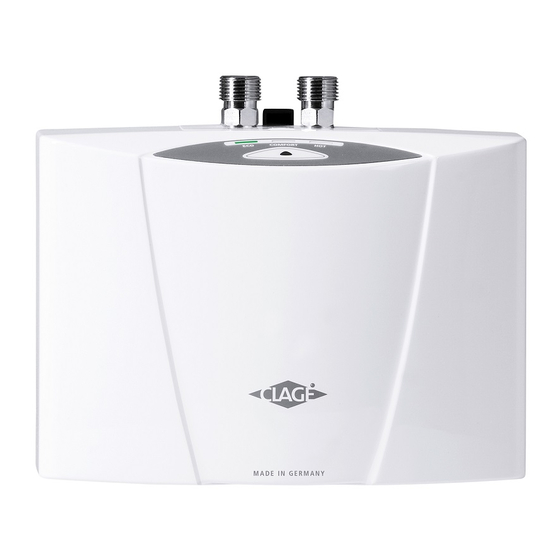 clage E-mini MCX Series Water Heater Manuals