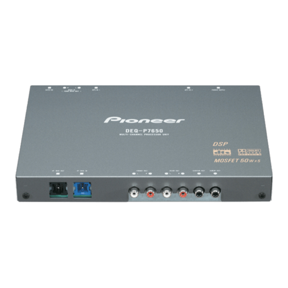 Pioneer DEQ-P7650 Installation Manual
