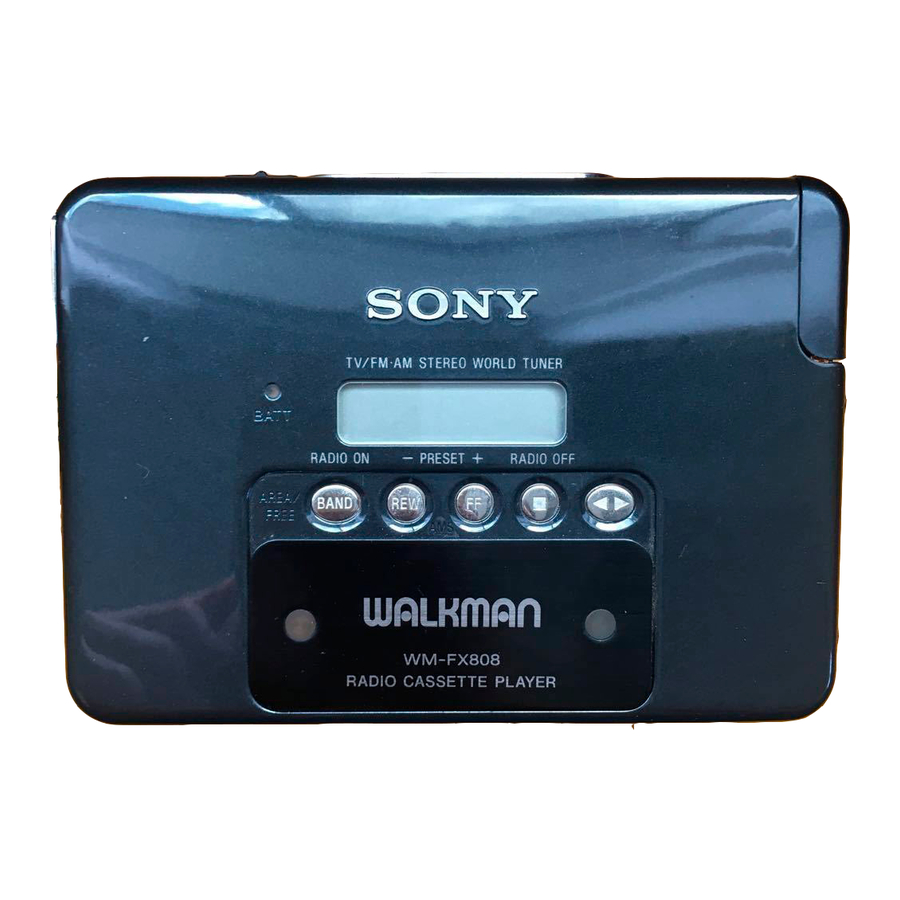 Sony WALKMAN WM-FX808 Service Manual