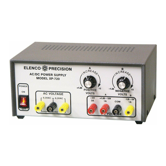 Elenco Electronics XP-720K Assembly Manual