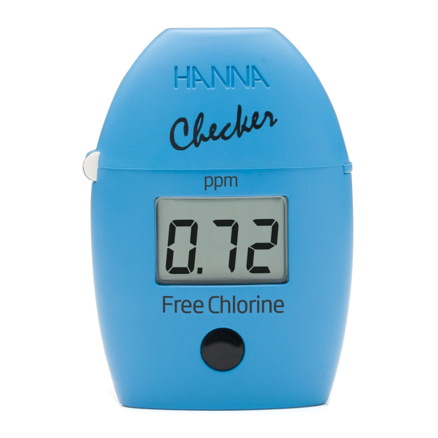 HANNA instruments HI701 - Free Chlorine Manual