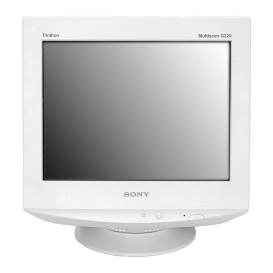 Sony Trinitron CPD-G220R Service Manual