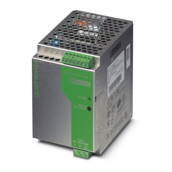 Phoenix Contact QUINT-PS-100-240AC/24DC/10 Installation Notes For Electricians