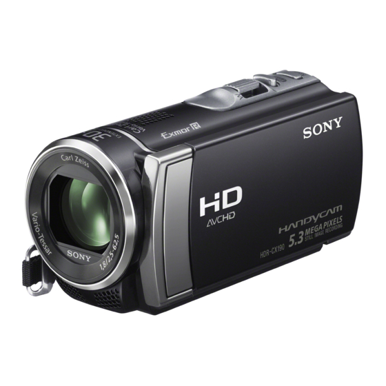 Sony HDR-CX190 "Handycam User Manual